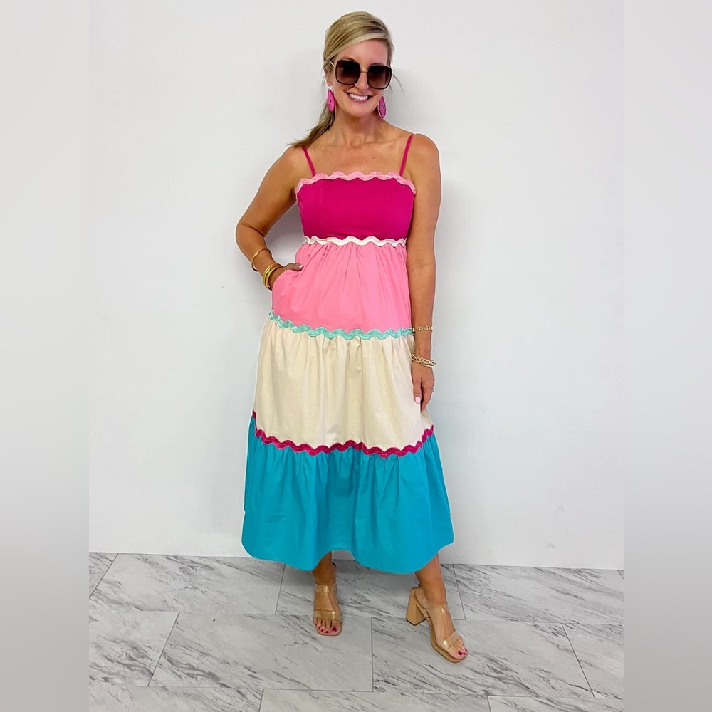 Chartreuse Boutique color block dress